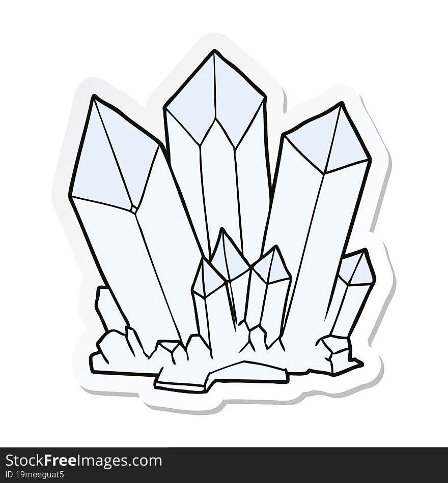 sticker of a cartoon crystals