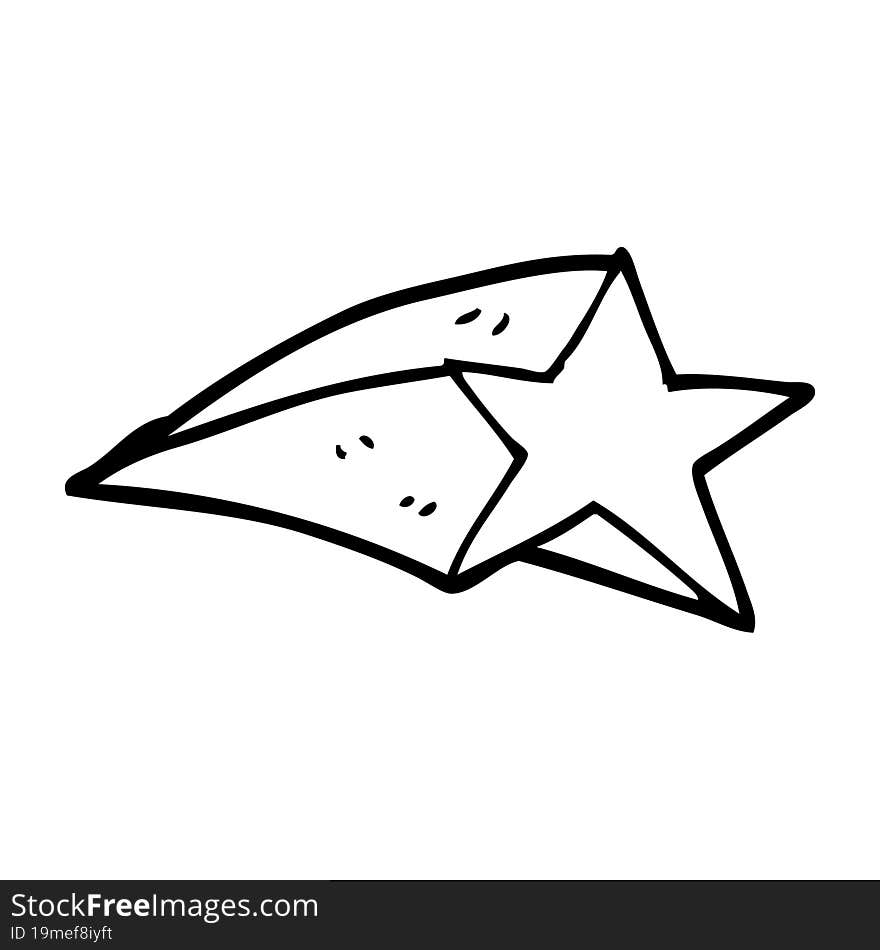 Line Drawing Cartoon Shooting Star