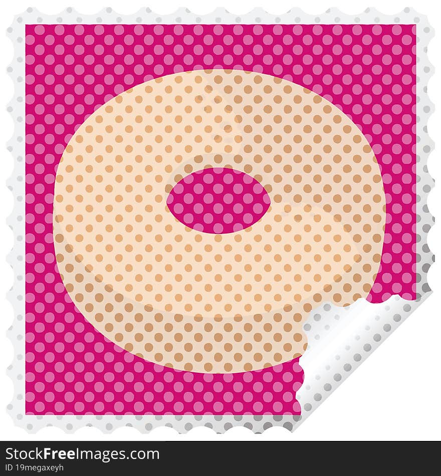 donut graphic vector illustration square sticker stamp