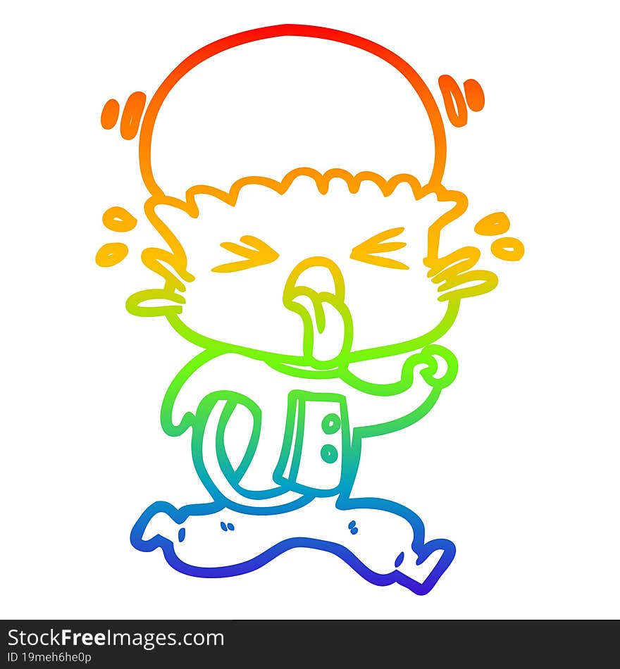 rainbow gradient line drawing weird cartoon alien