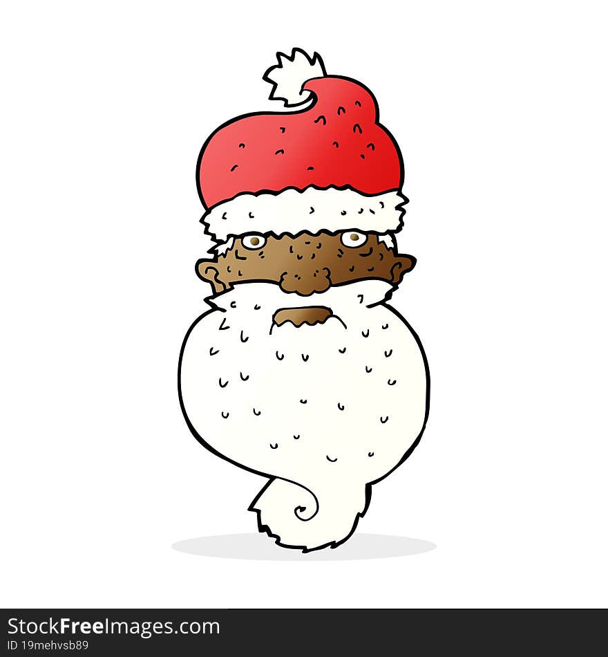 cartoon grim santa face