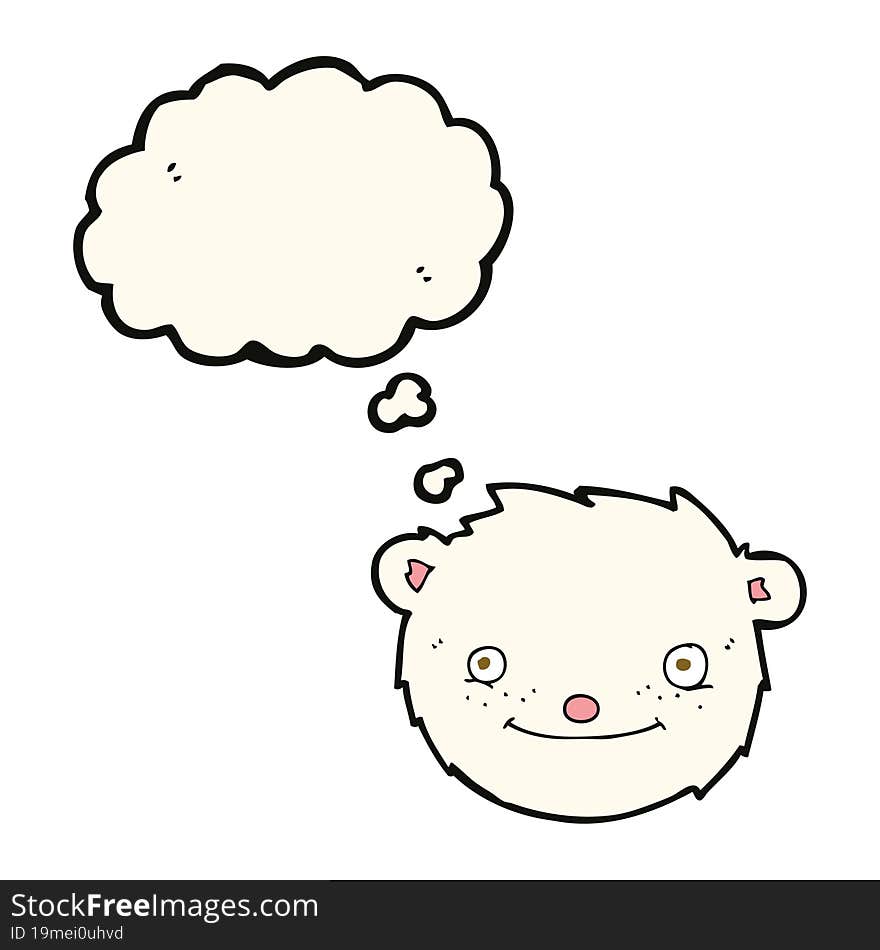 cartoon polar bear head with thought bubble