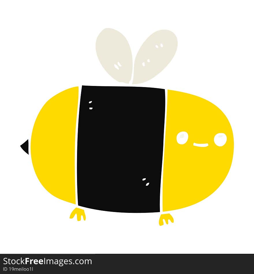 cute flat color style cartoon bee