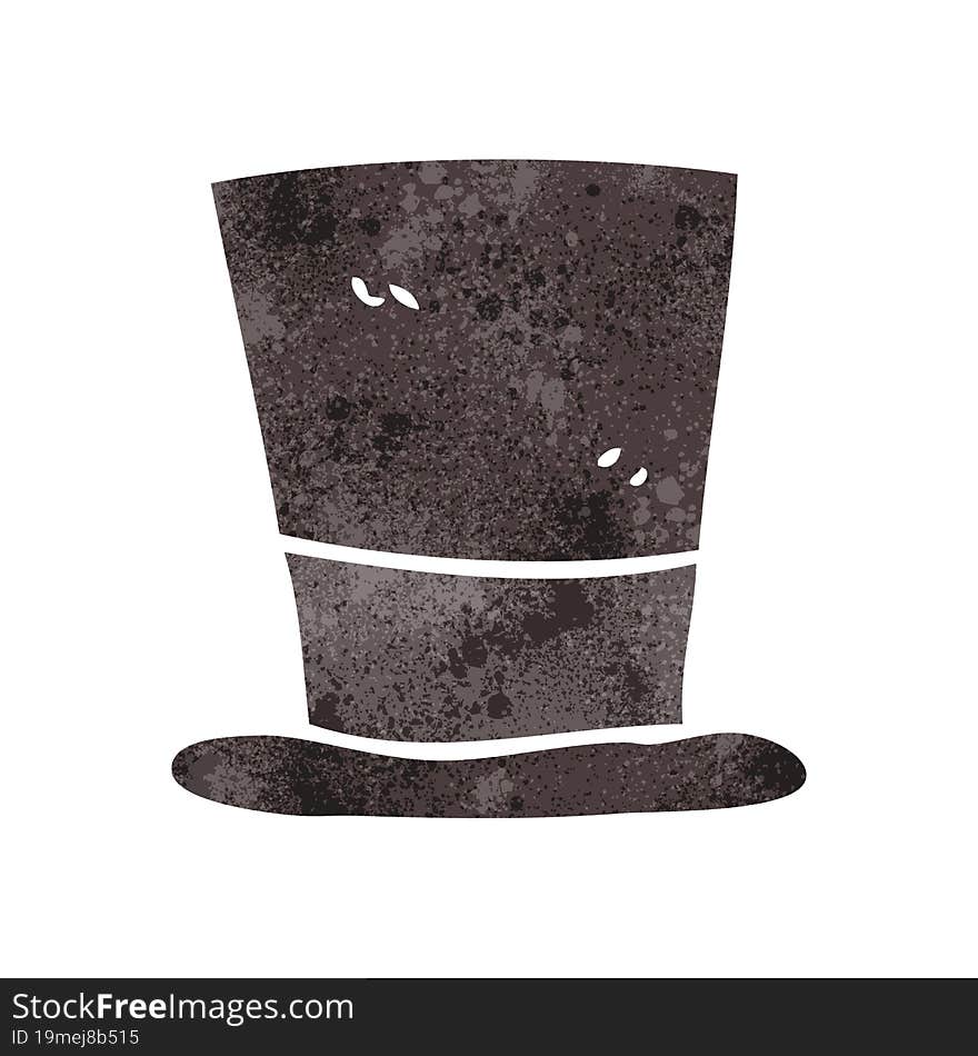 freehand retro cartoon top hat