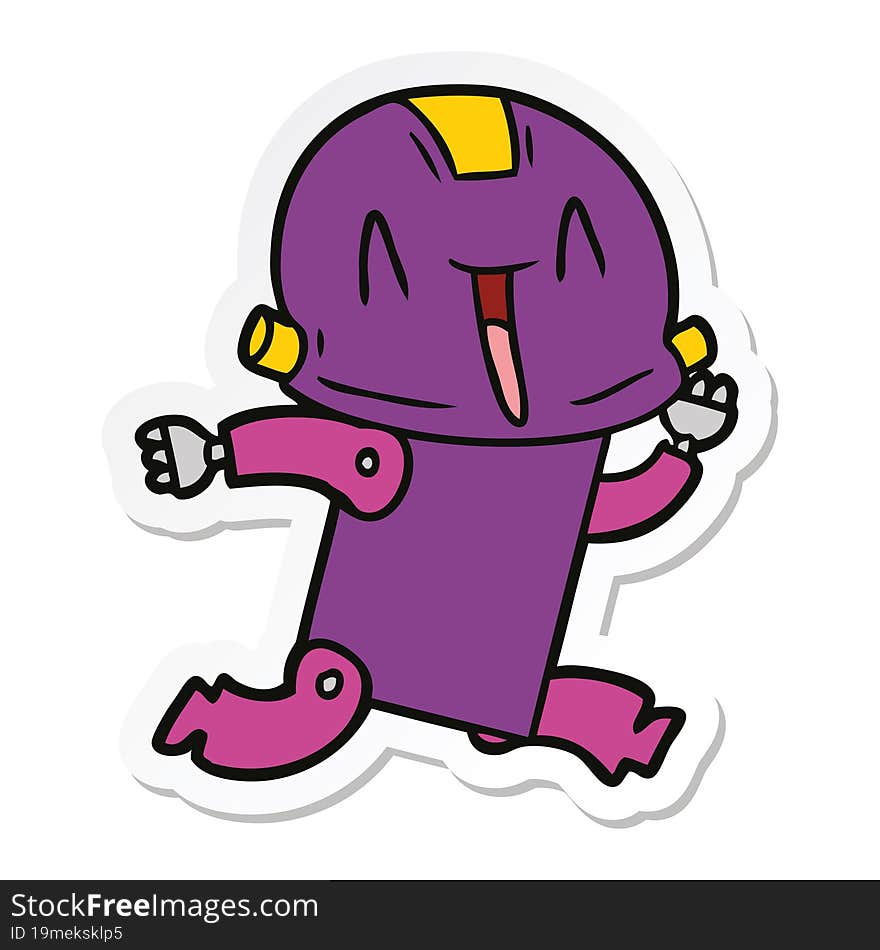 sticker of a cartoon robot