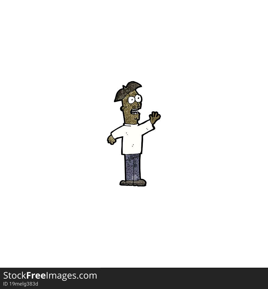 Cartoon Man Waving