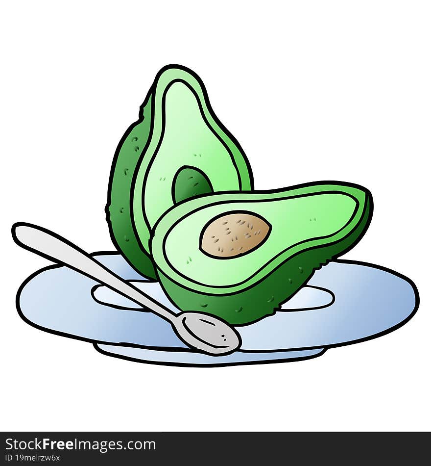 cartoon halved avocado. cartoon halved avocado