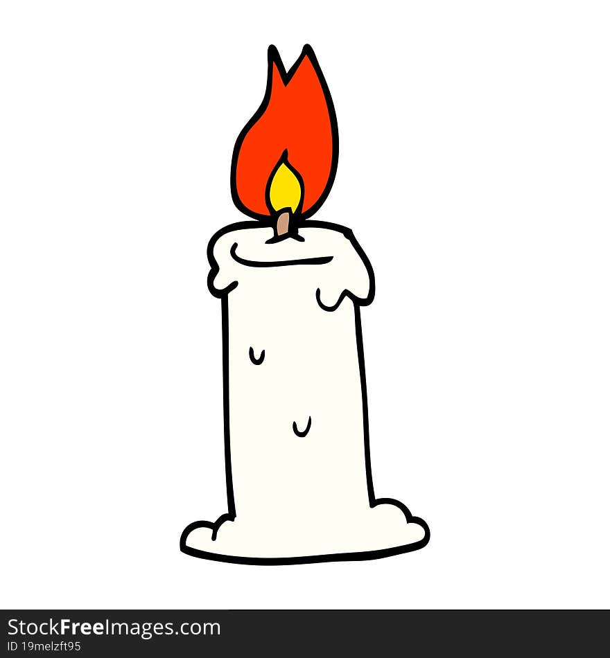 cartoon doodle burning candle