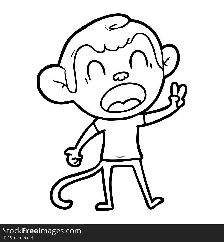 shouting cartoon monkey. shouting cartoon monkey