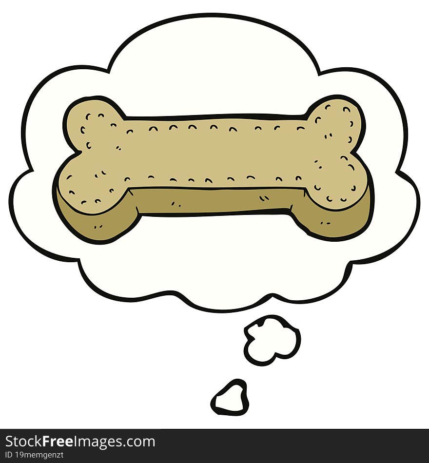 cartoon dog biscuit and thought bubble