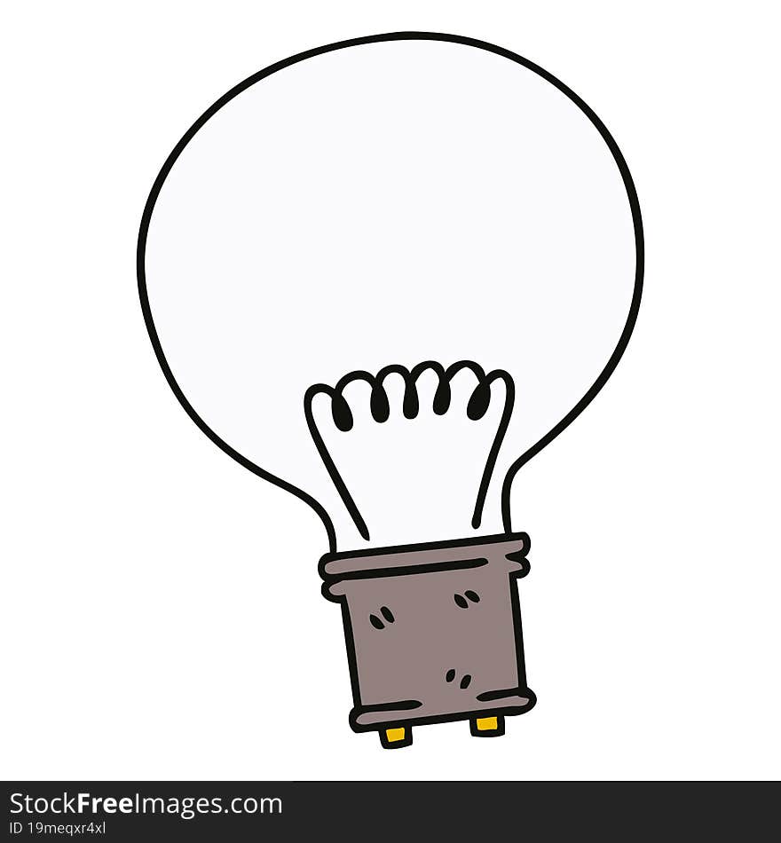 Quirky Hand Drawn Cartoon Light Bulb