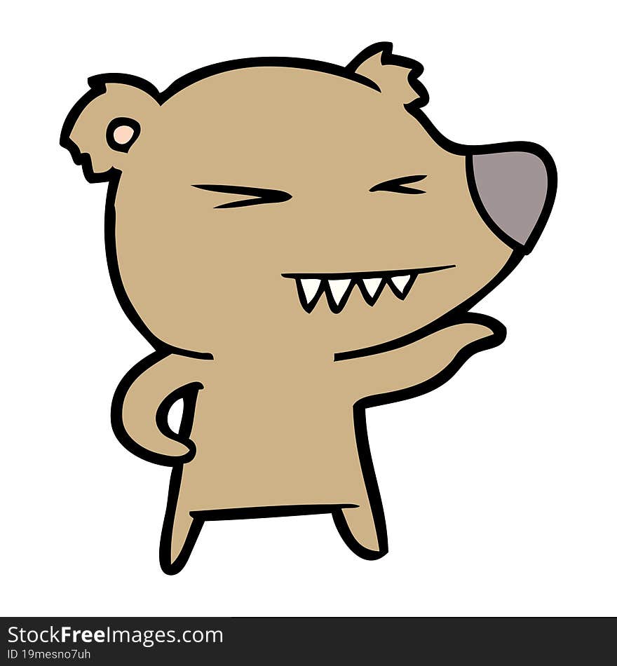 angry bear cartoon. angry bear cartoon