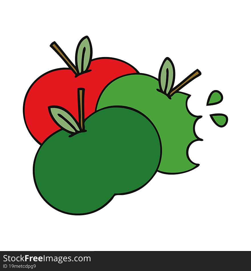 cute cartoon of a apples. cute cartoon of a apples