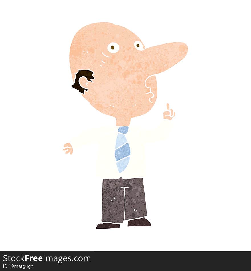 Cartoon Bald Man Asking Question