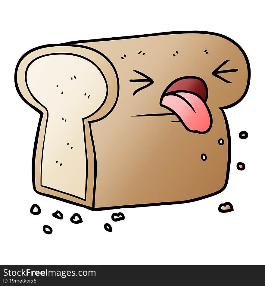 cartoon disgusted loaf of bread. cartoon disgusted loaf of bread