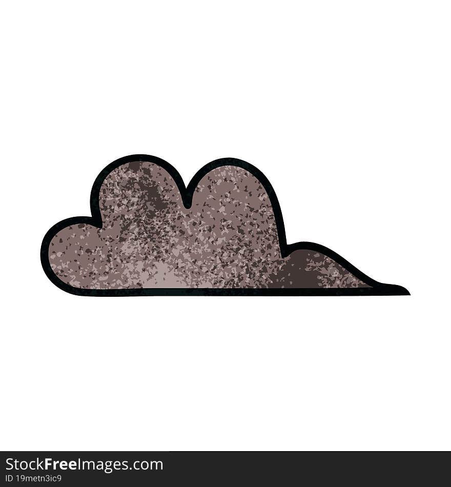 retro grunge texture cartoon storm cloud