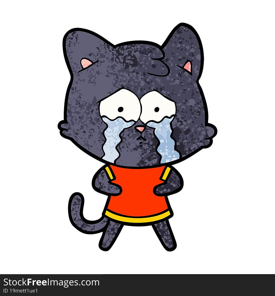 cartoon crying cat. cartoon crying cat