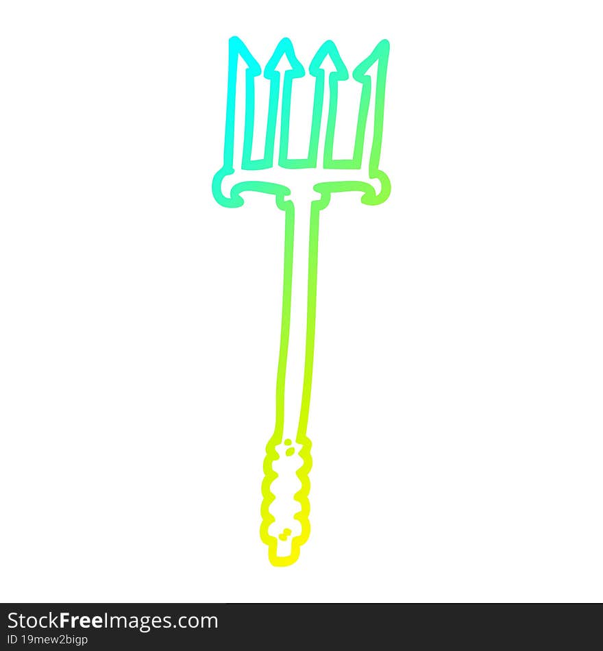 cold gradient line drawing cartoon trident