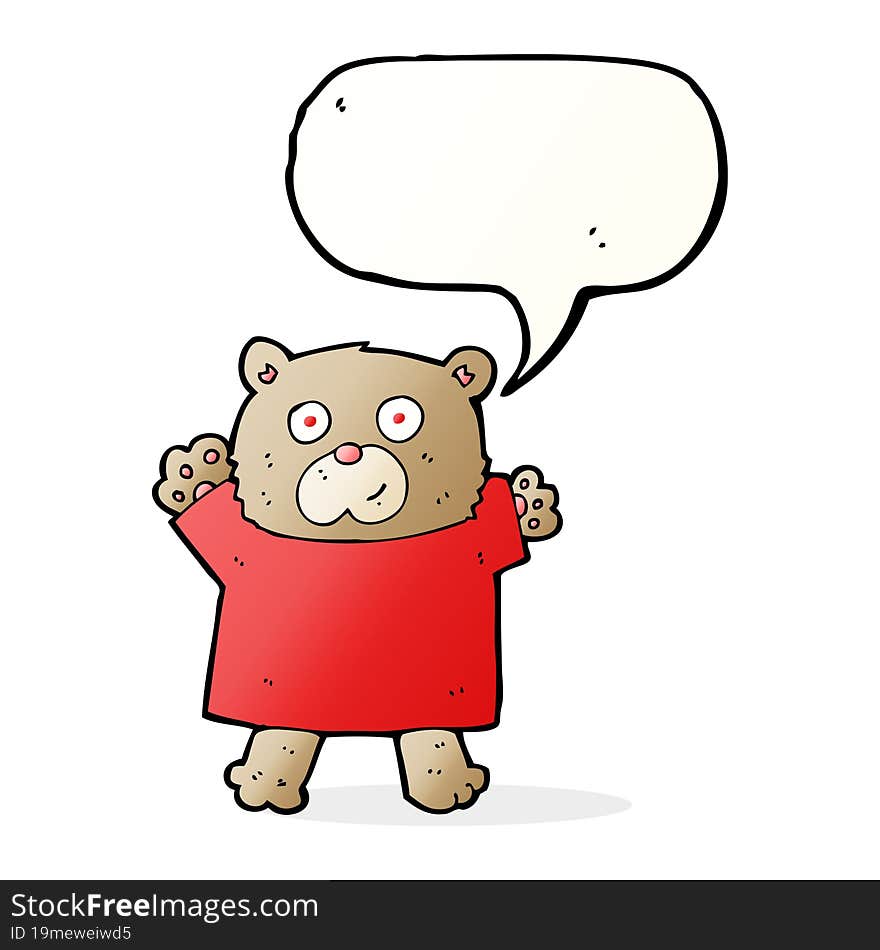 cartoon cute teddy bear with speech bubble