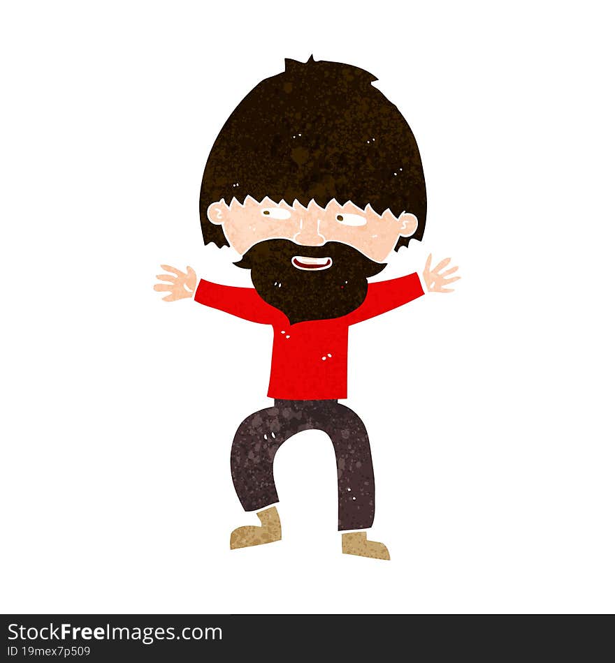 Cartoon Happy Man With Beard