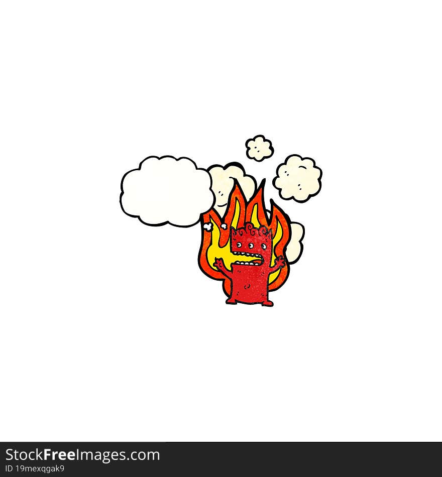 cartoon flaming little devil