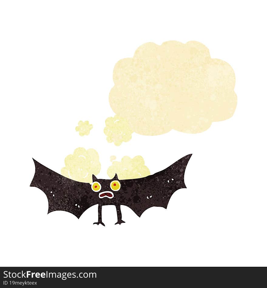 cartoon bat with thought bubble