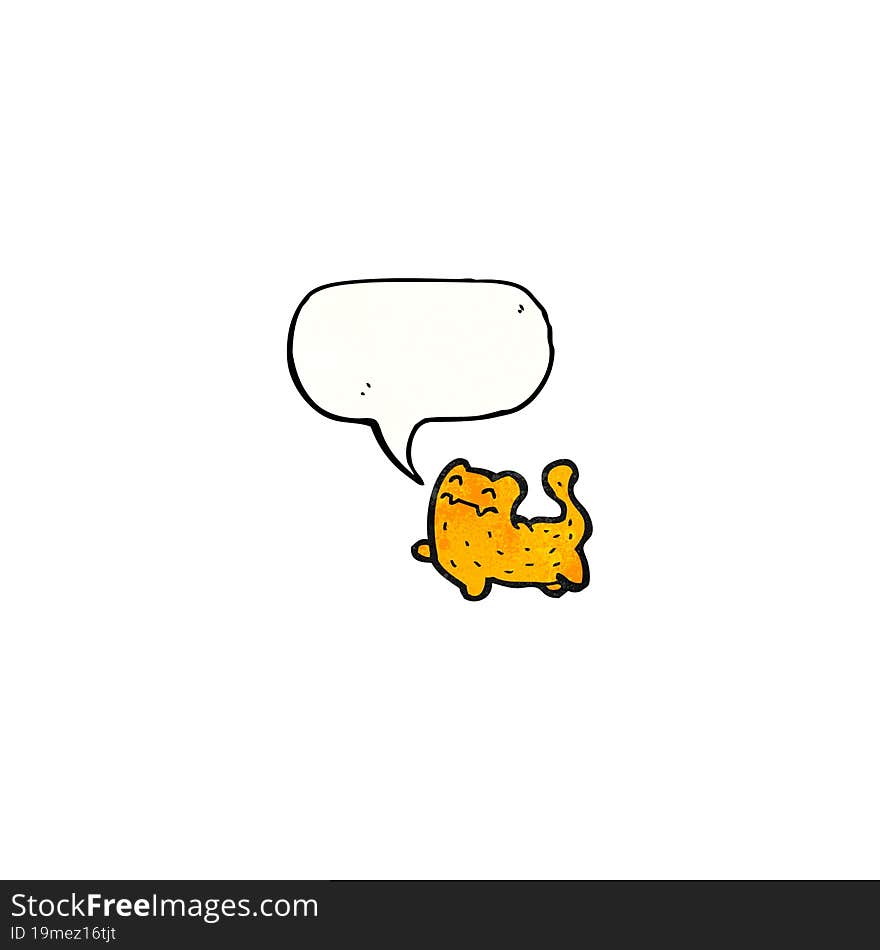 Funny Cartoon Cat With Speech Bubble