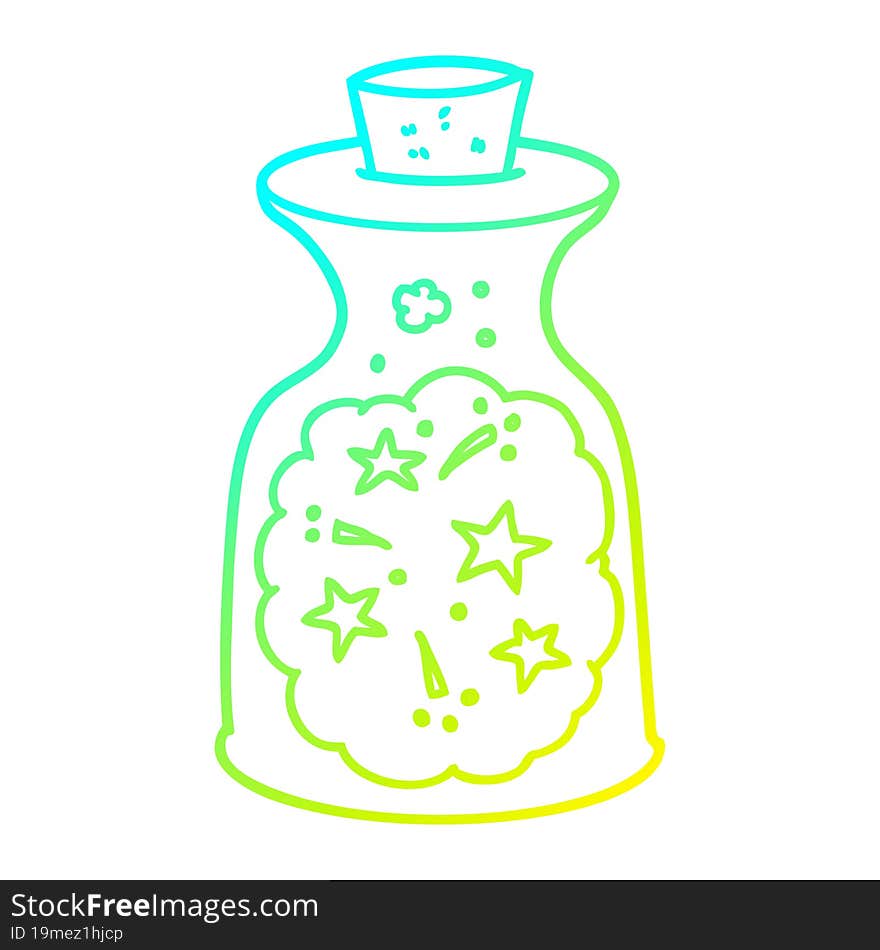 Cold Gradient Line Drawing Cartoon Magic Potion