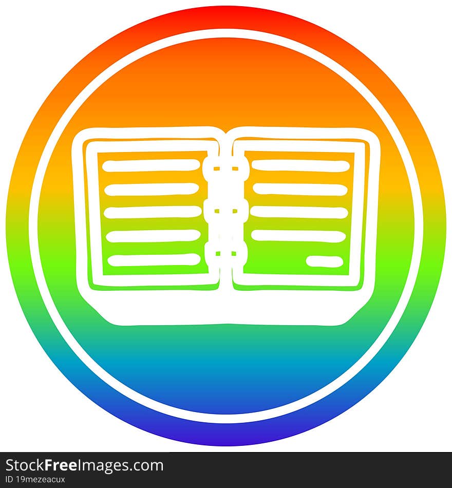 note book circular in rainbow spectrum