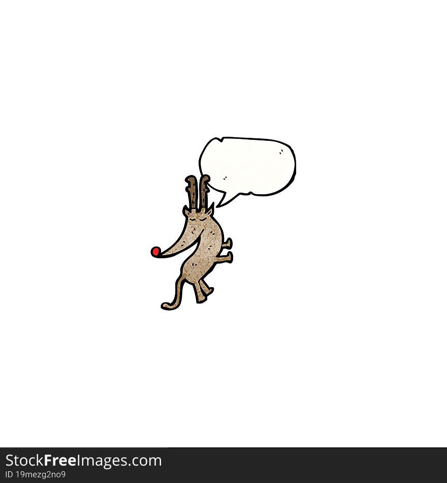 cartoon reindeer with speech bubble