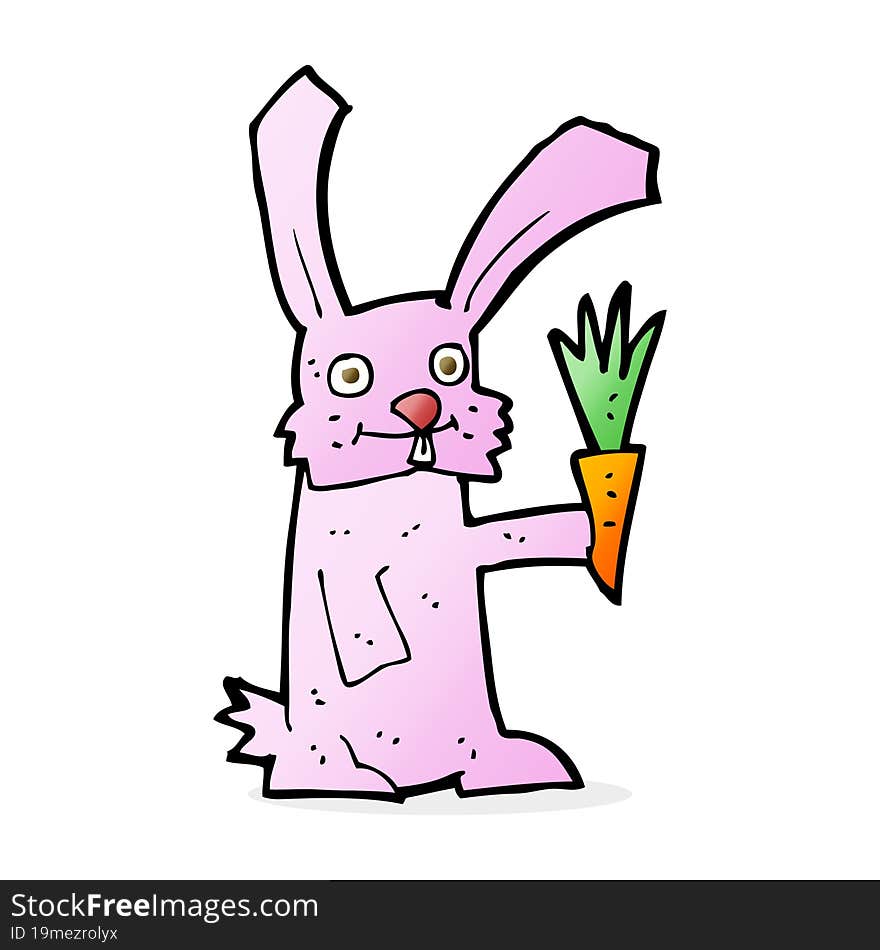 Cartoon Rabbit With Carrot