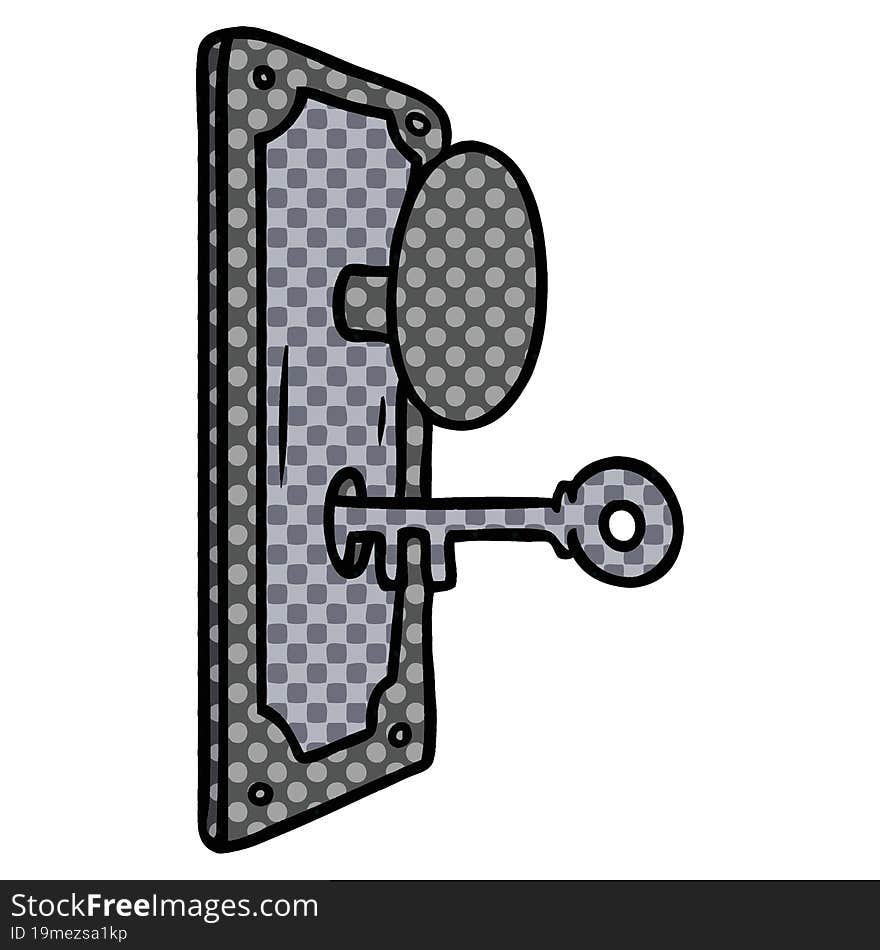 hand drawn cartoon doodle of a door handle