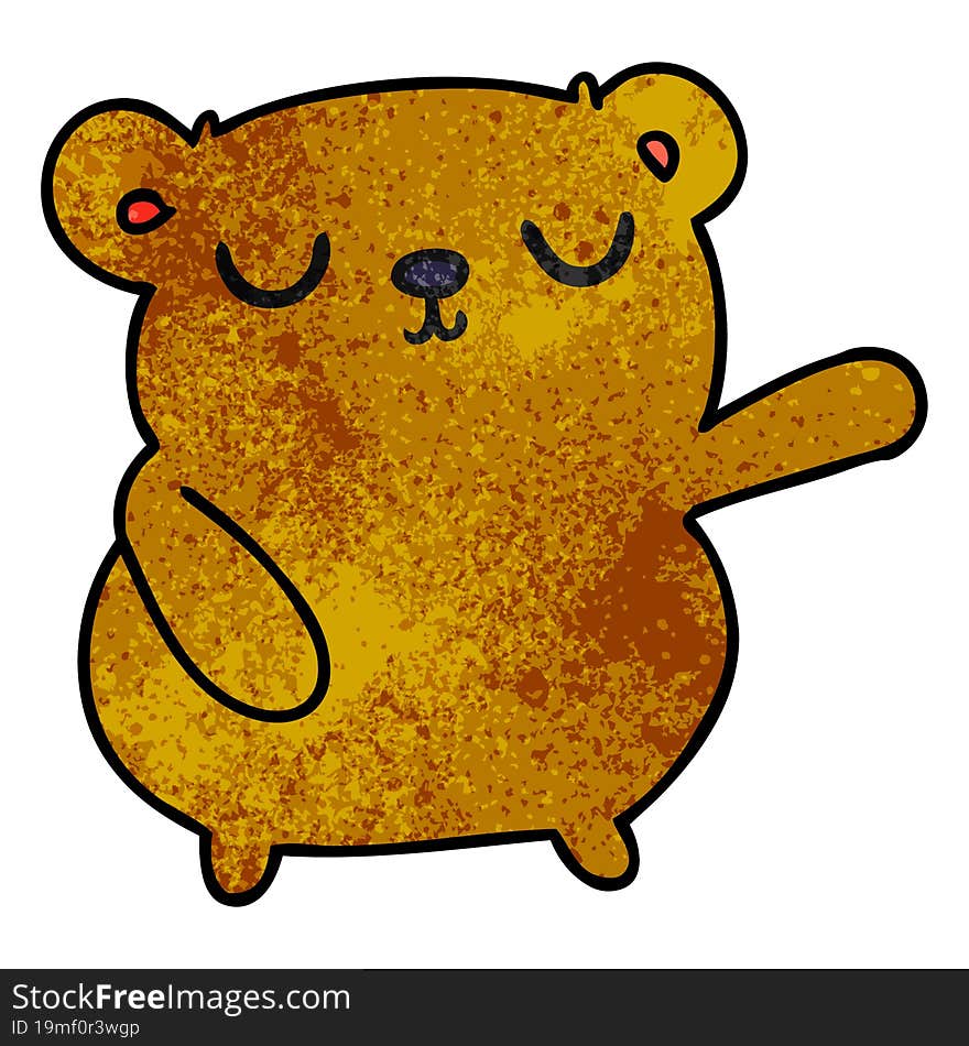 Textured Cartoon Of A Cute Bear