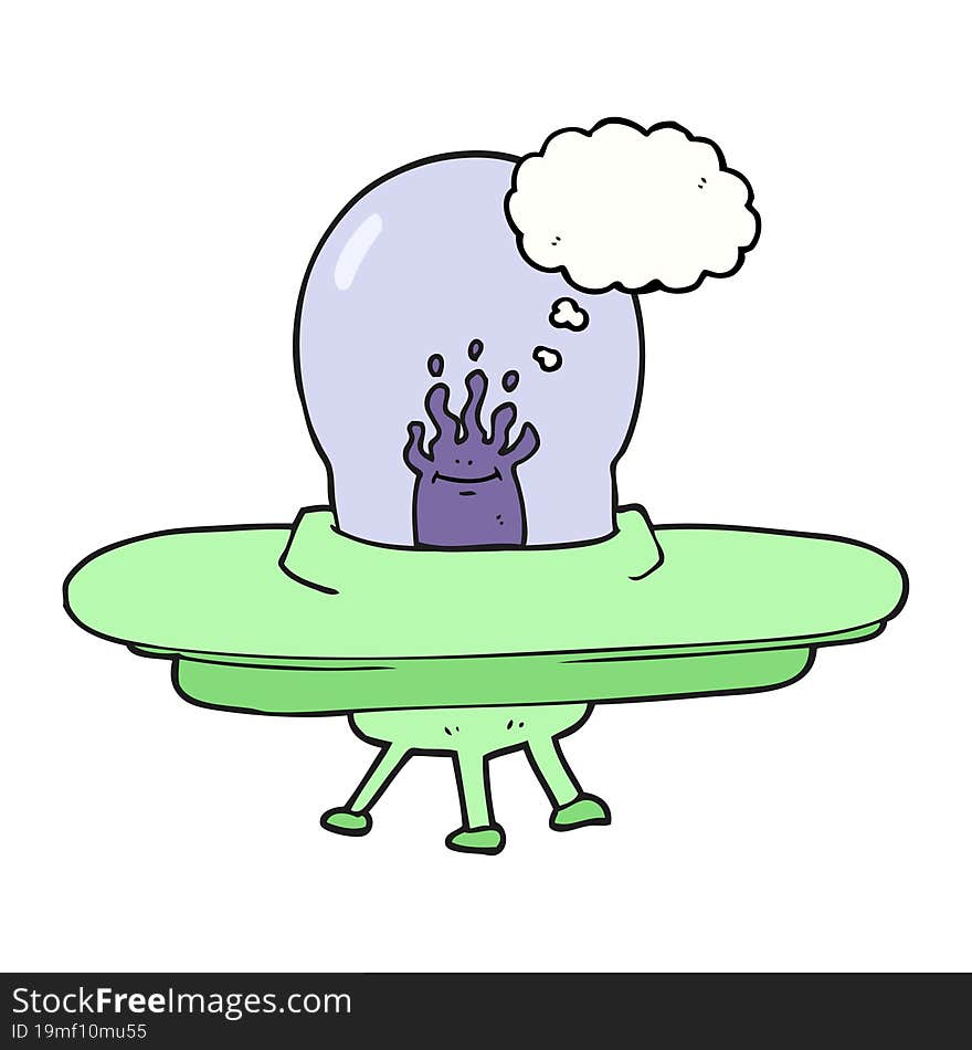 Thought Bubble Cartoon Flying Saucer