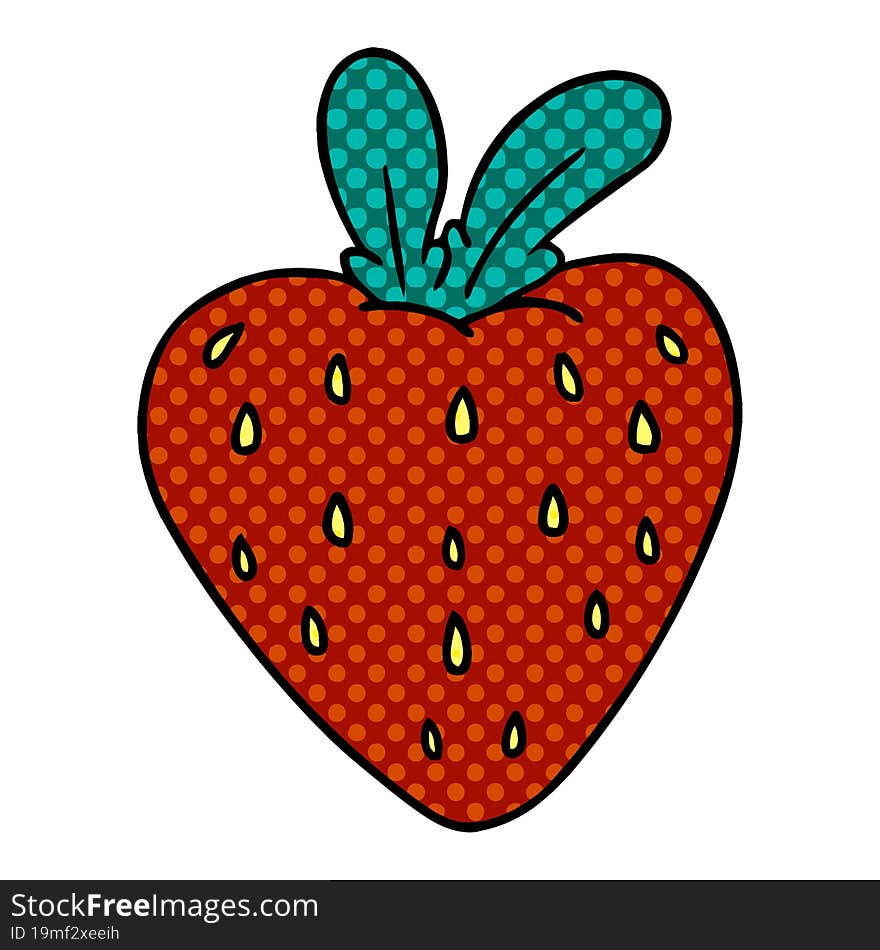 cartoon doodle of a fresh strawberry