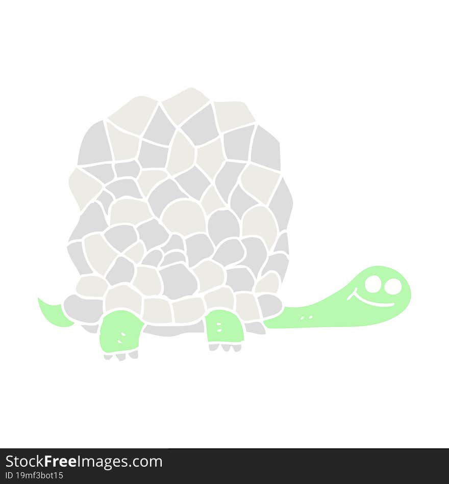 flat color illustration of a cartoon tortoise