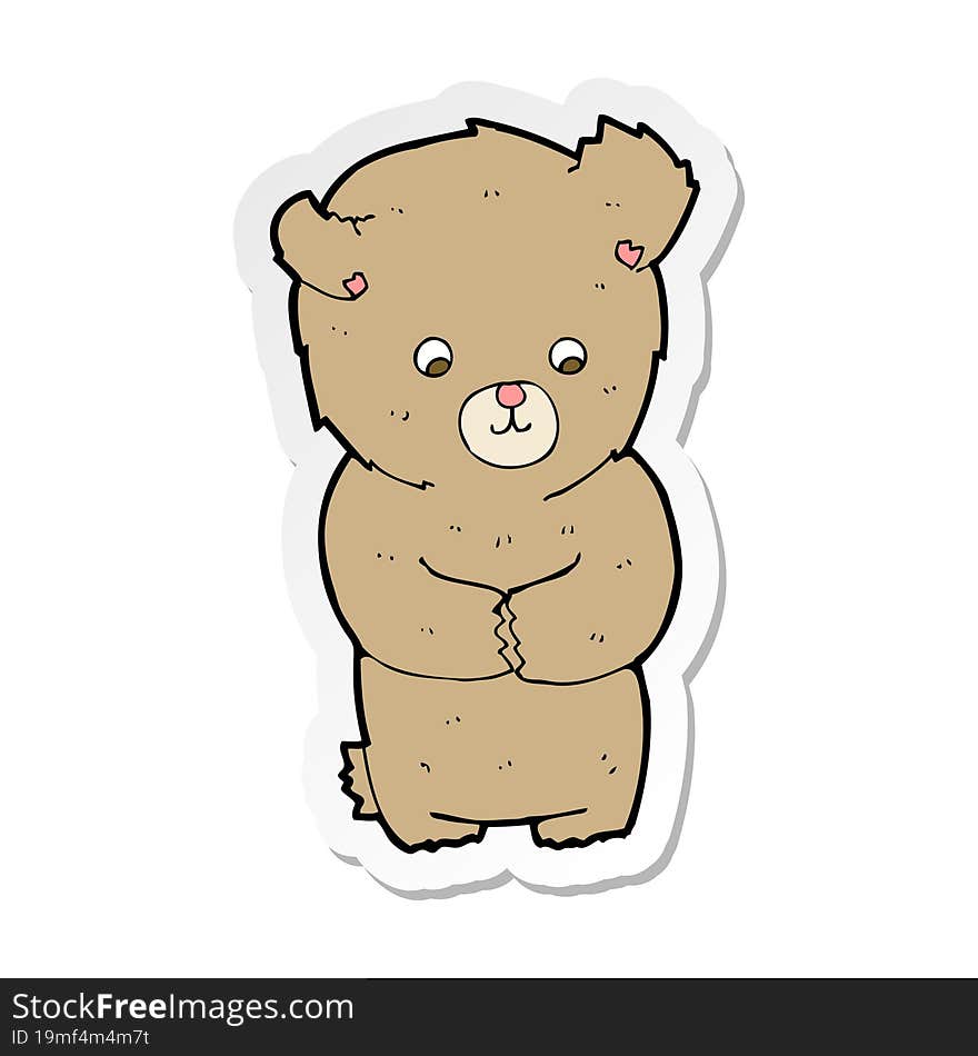 sticker of a cute cartoon teddy bear