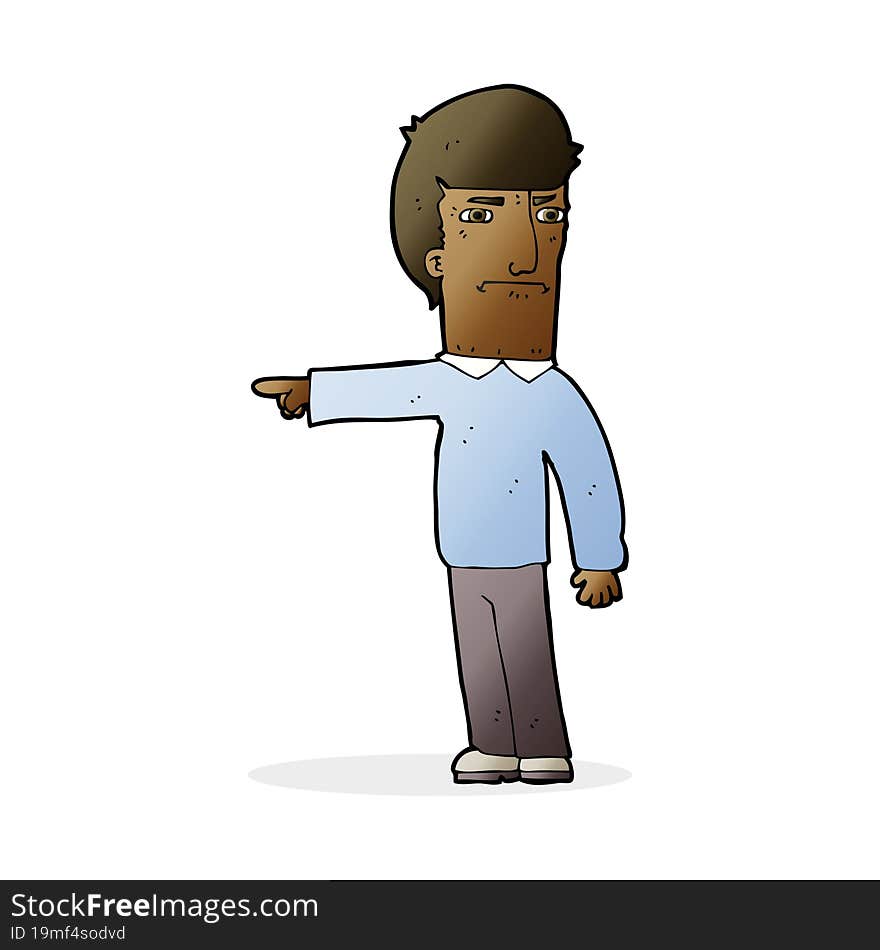 cartoon man pointing