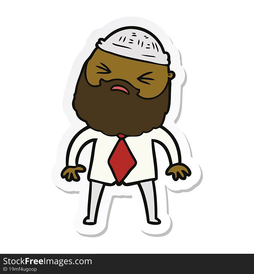 sticker of a cartoon man with beard