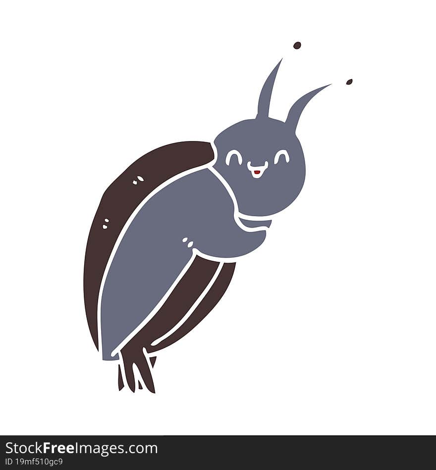 cute flat color style cartoon beetle