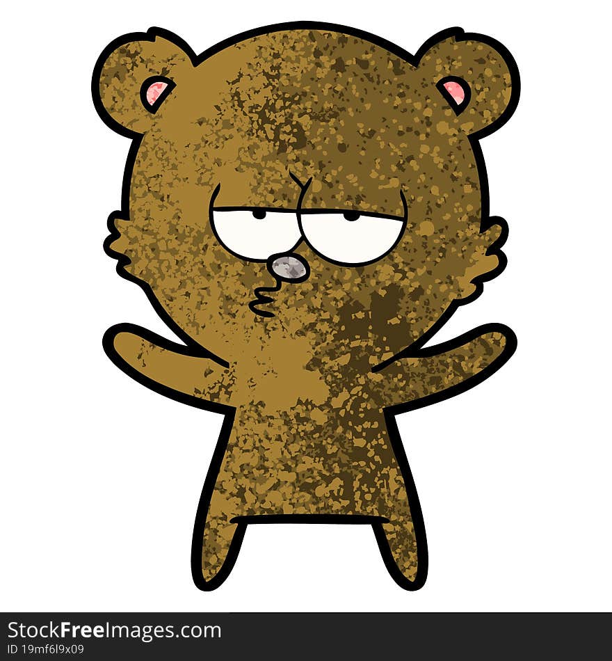 bored bear cartoon. bored bear cartoon