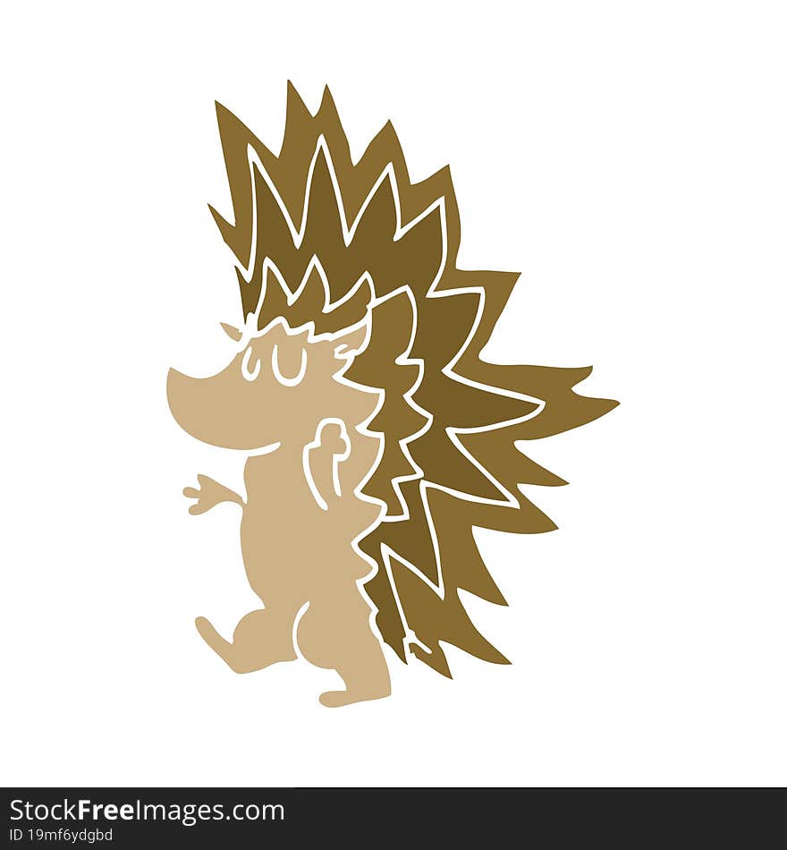 cartoon doodle spiky hedgehog