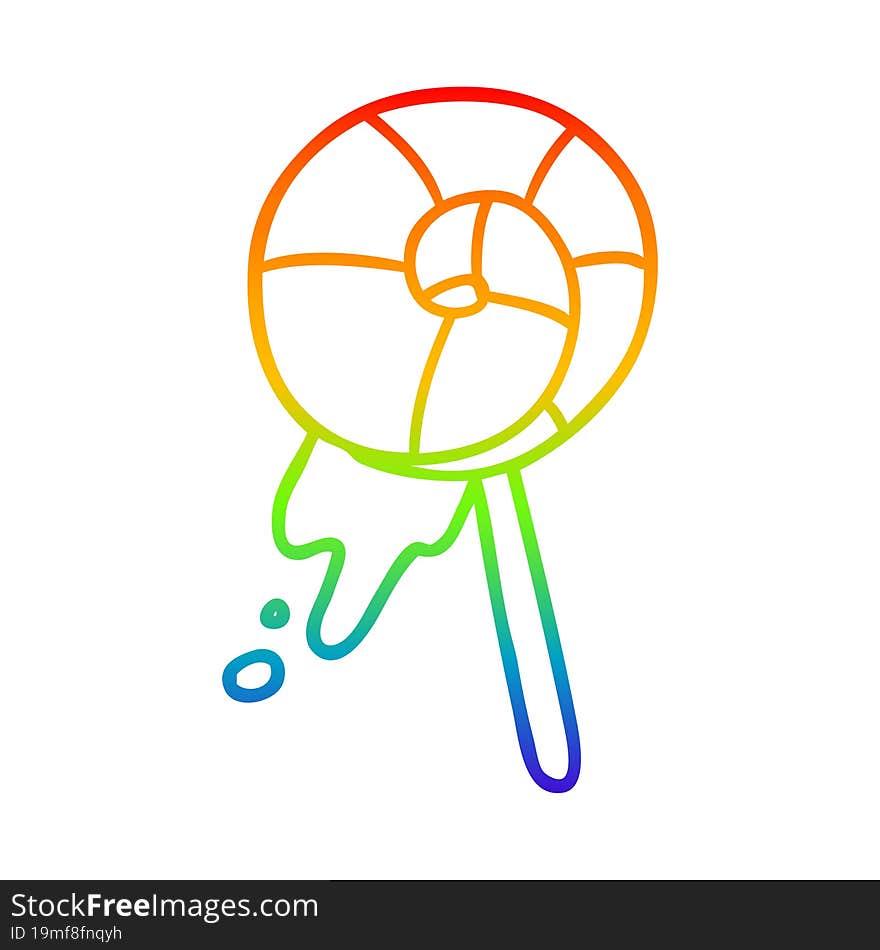 Rainbow Gradient Line Drawing Traditional Lollipop