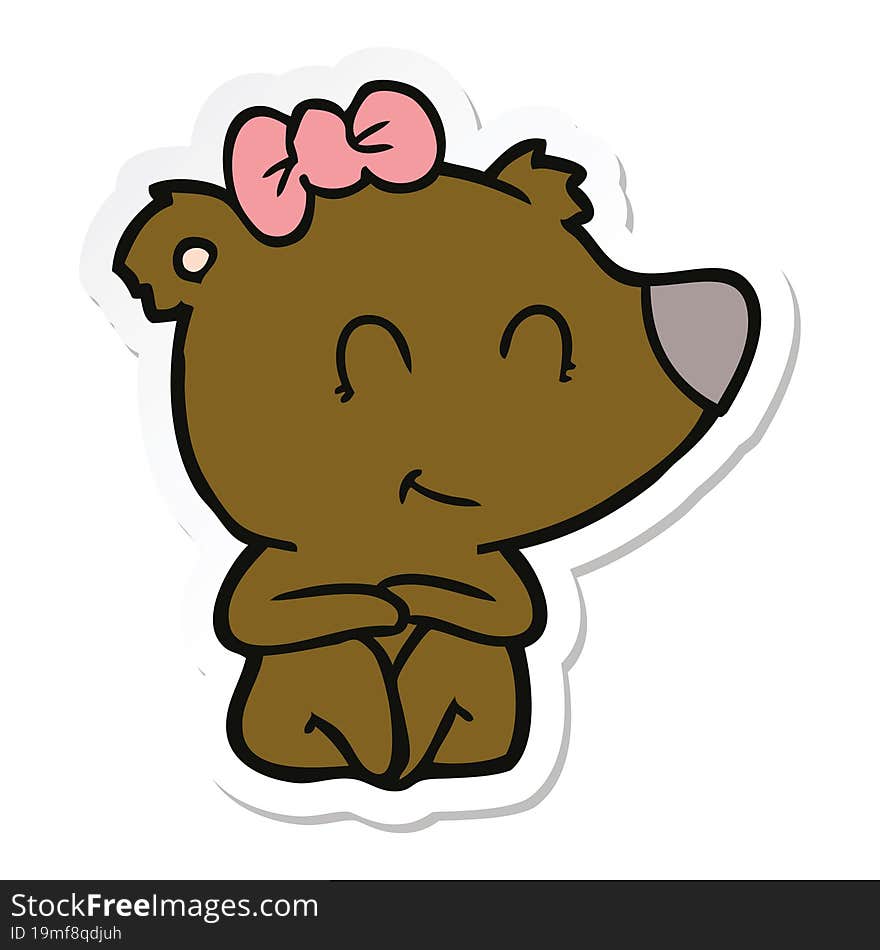 sticker of a female bear cartoon