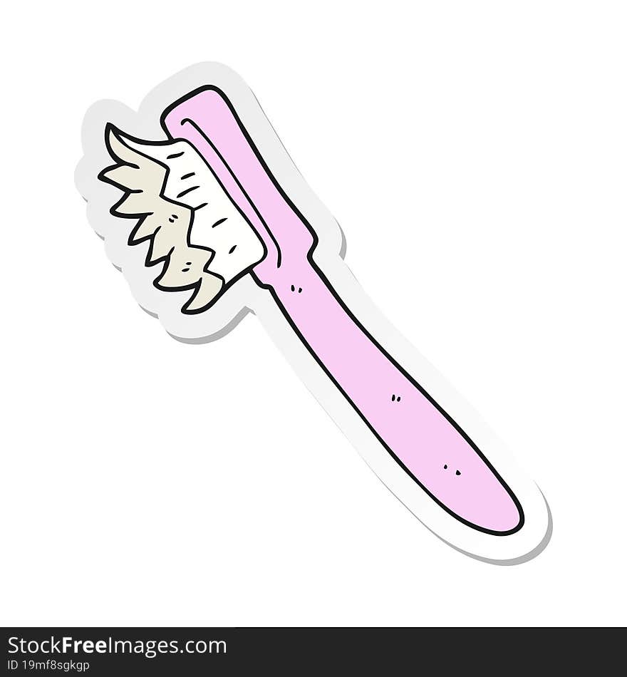 sticker of a cartoon toothbrush