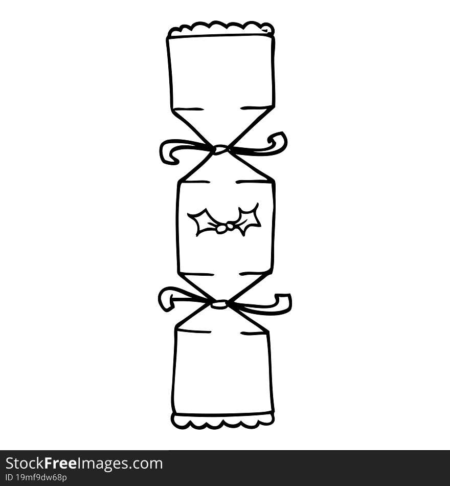 line drawing cartoon christmas cracker