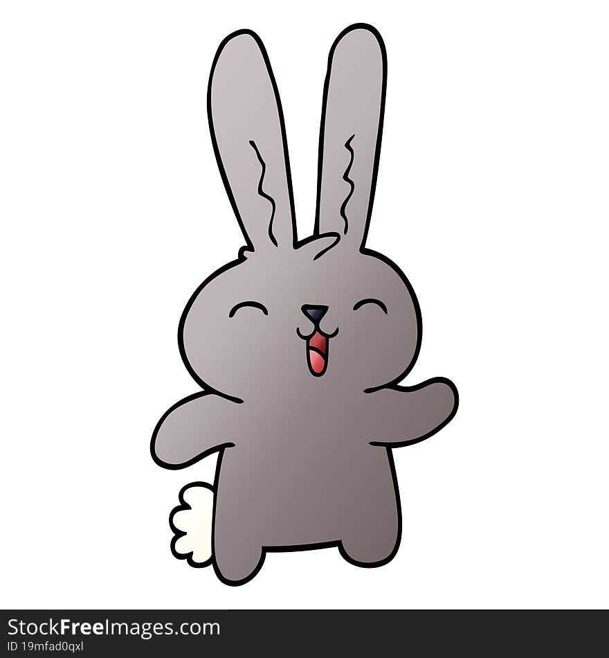 cartoon doodle happy rabbit