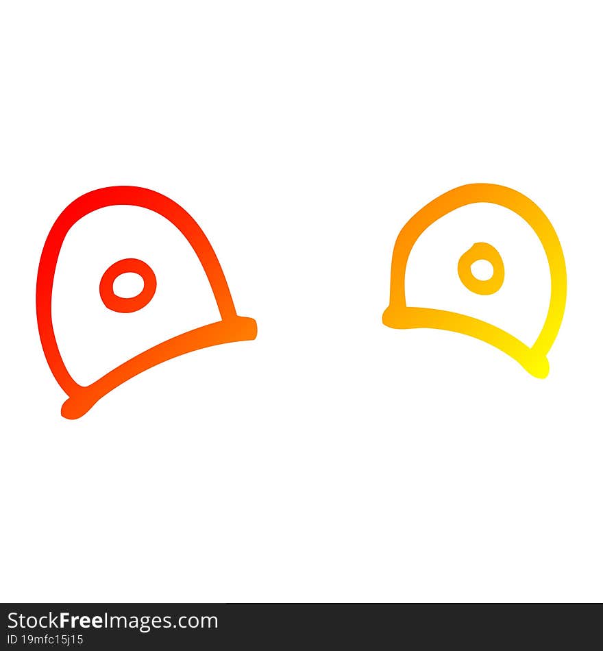 warm gradient line drawing cartoon staring eyes