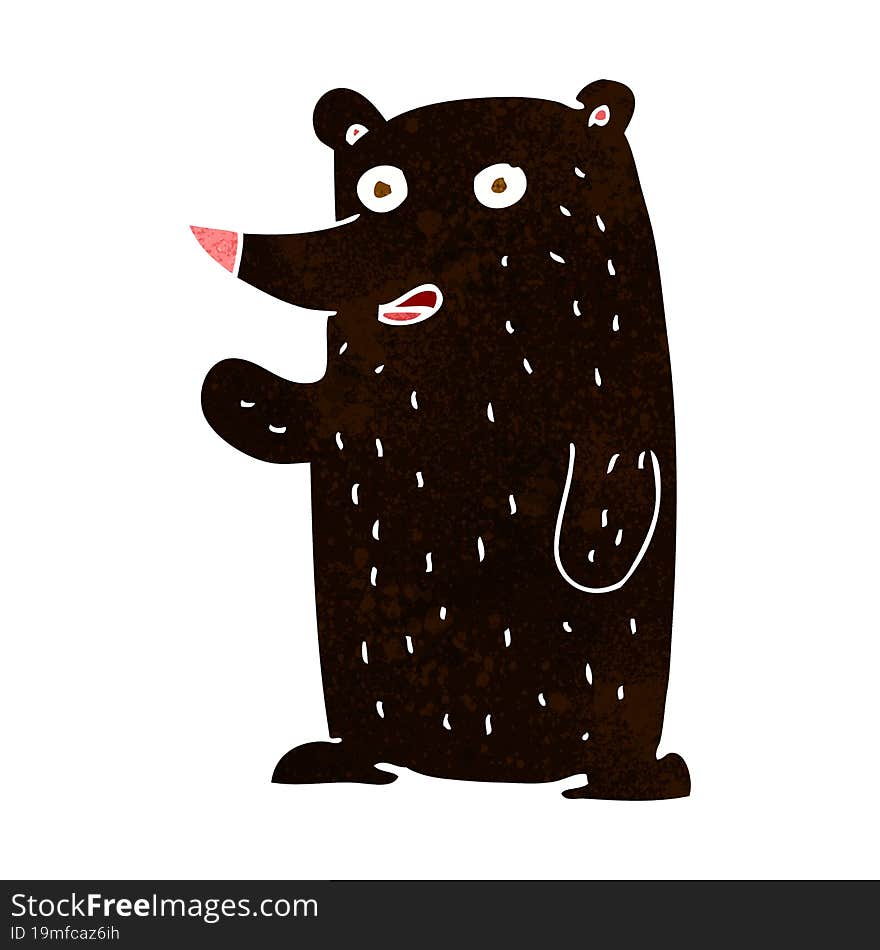 cartoon waving black  bear