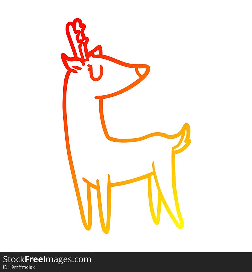 warm gradient line drawing Cartoon deer